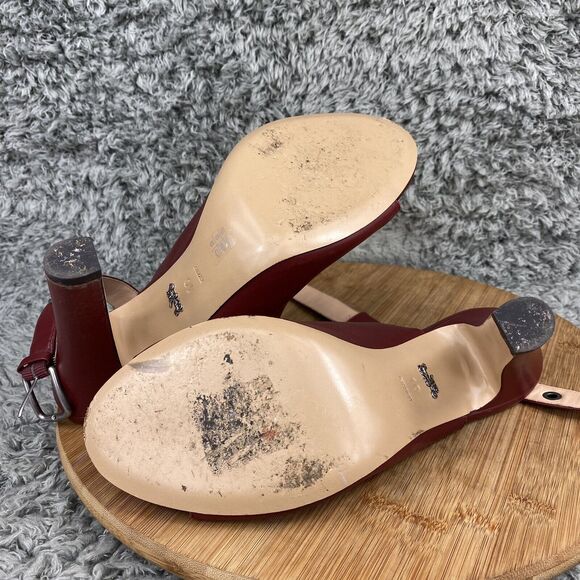 Coach Edison Merlot Heels Open Toe Mules Women's 10 B G2503 - Picture 7 of 12